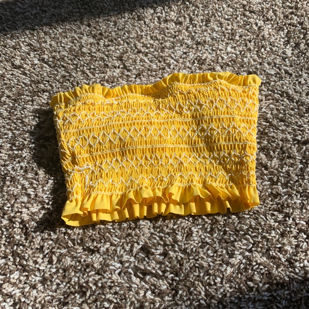 yellow tube bikini top